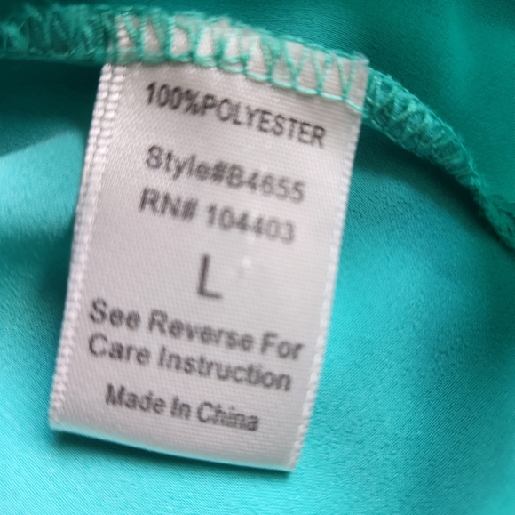 Teal Blouse with studded mock pocket - Picture 4 of 5